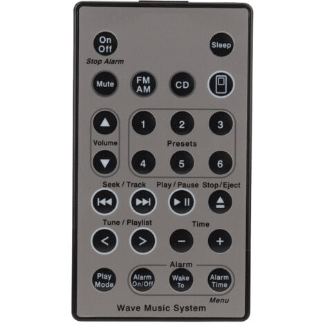 Mando a distancia ABS para reproductor multidisco Wave Music B1, repuesto universal, gris. (1/5)