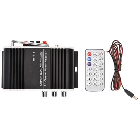 HY-118 Radio Amplificador Audio para Coche 2.1CH con FM USB SD DVD MP3 y Bass Super