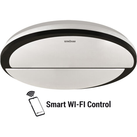 Plafonnier LED intelligent Wi-Fi POLAR C 48W 3000K-4200K-6500K IP44 noir (1/2)