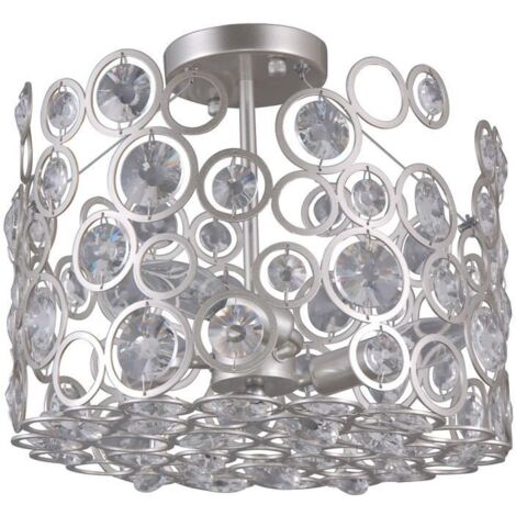 Italux Nardo - Plafonnier Moderne Flush Champagne Argenté 3 Lumières, E14 (1/3)