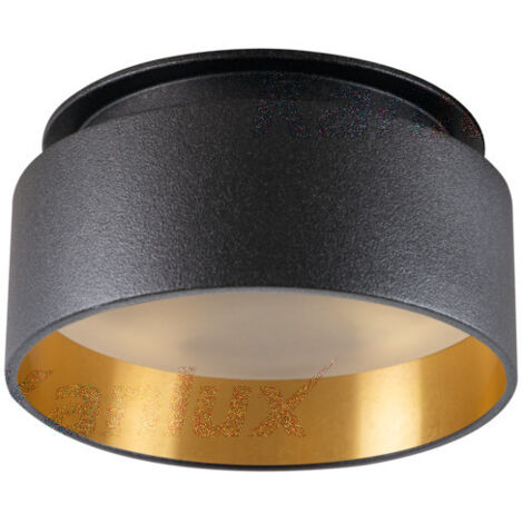 KANLUX SUPPORT SPOT ENCASTRABLE PLAFOND NOIR/OR Ô 80MM GU10 /GU5.3 29232