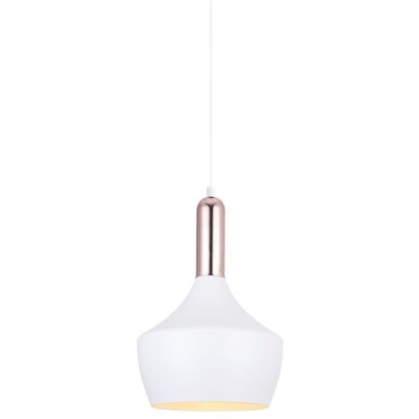 Italux Ophelia - Suspension Moderne Blanc, Cuivre 1 Lumière, E27 (1/2)