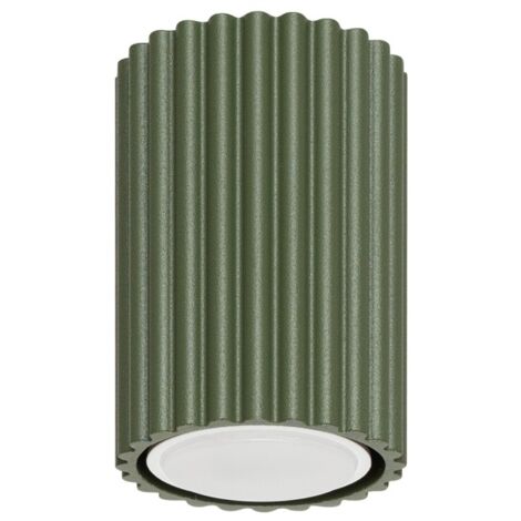 Spot plafond moderne vert olive rond 10 cm GU10 KARBON