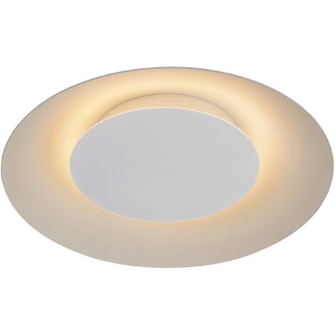 Plafonnier LED Lucide Foskal 12W 2700K blanc métal (1/5)