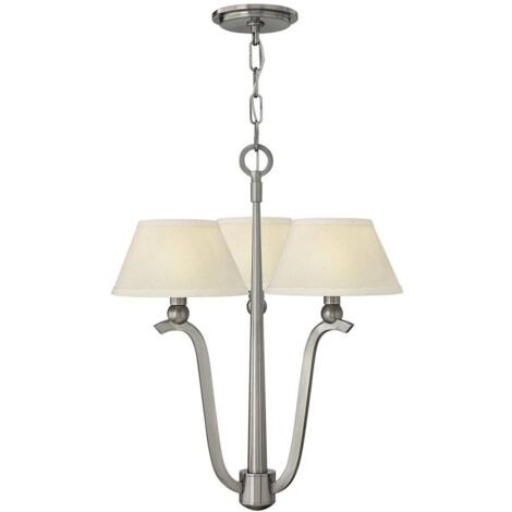 Lustre nickel brossé Whitney 3 lumières 3xE14 60W Hinkley (1/3)