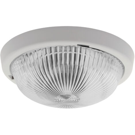 Plafonnier étanche blanc – SANGA DL-100 – IP44 – Verre & plastique – Ø245mm