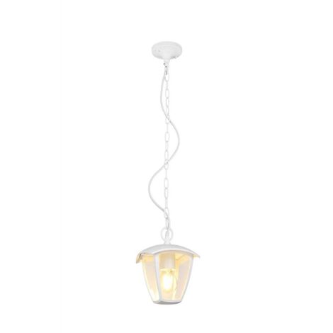 Suspension d'extérieur en aluminium blanc E27 lanterne IP44 H 82 cm (1/5)