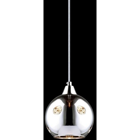 Italux Martin - Suspension à 1 ampoule chromée avec abat-jour en verre, E14 (1/2)