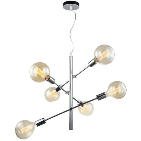 Italux Madalyn - Luminaire suspendu moderne chrome à 6 lumières, E27 (1/2)