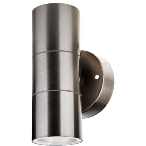 V-TAC Support de lampe murale led applique en acier inoxydable 2xGU10 Gris satiné IP44 sku 7500