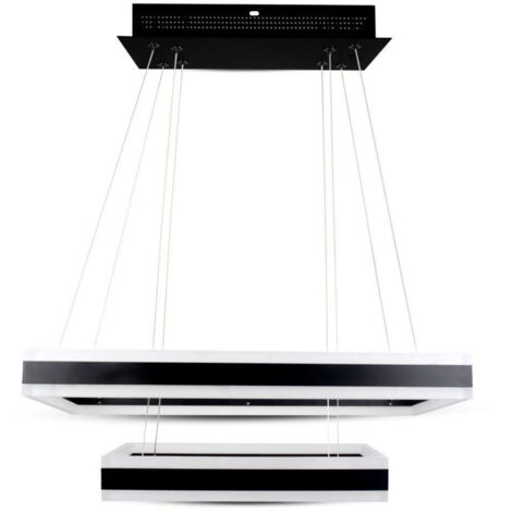 V-TAC VT-101-2D Lustre suspension LED avec 2 rectangles suspendus 113W en métal noir lumière 3000k triac dimmable - 213987 (1/5)
