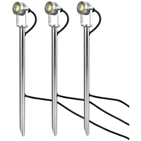 Kit de démarrage Spennymoor comprenant 3 projecteurs 12 V, 3 pôles, câble de 6 m et transformateur 12 V, IP54 (1/5)