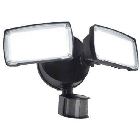 Applique murale de sécurité LED double tête – Capteur de mouvement PIR – Indice de protection IP54 – 2350 lumens – Température de couleur 5000K – Lutec (1/5)