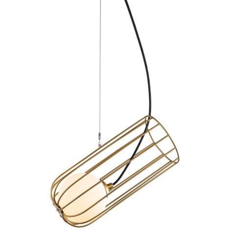 Italux What what - Suspension moderne dorée à 1 lumière avec or, abat-jour blanc, G9 (1/3)