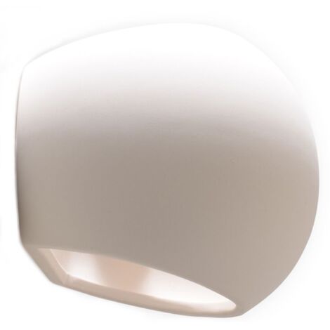 Applique murale céramique globe E27 – Longueur 18cm, Largeur 11cm, Hauteur 14.5cm – IP20 pour couloir, salon, chambre – Sollux - 1xE27
