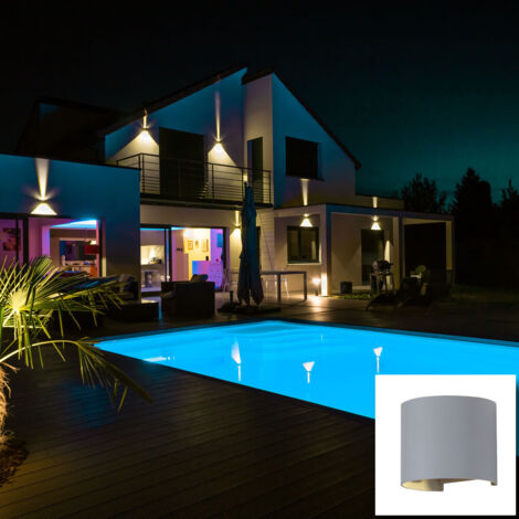 Double Led COB 6W IP65 lampe murale arroton gris V-TAC VT-756 4000K