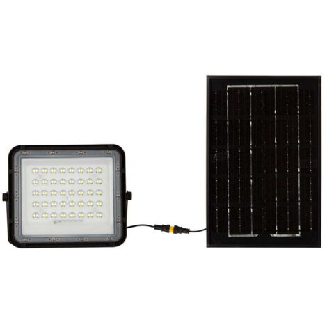 V-TAC VT-40W Spot led 6W noir avec panneau solaire et télécommande Projecteur LED avec batterie remplaçable 4000K Câble 3m - 7822 (1/5)