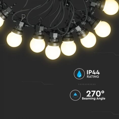 Guirlande LED V-TAC 5 m 10 lampes 3000K 300 lm IP44 (1/5)