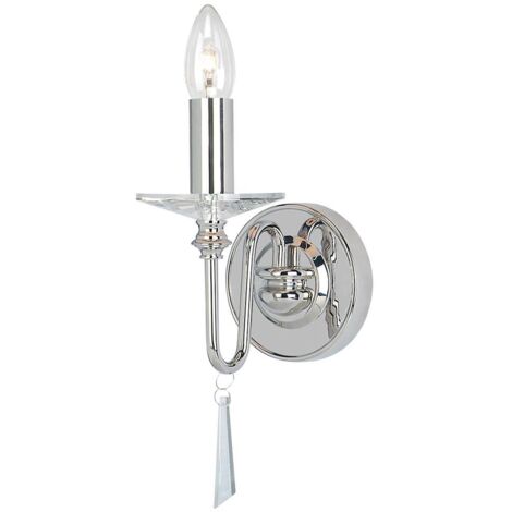Applique Lampe Acier Verre Nickel poli H 23 cm 2 lumières Lampe de couloir (1/5)