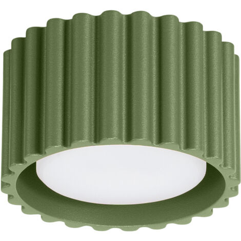 Spot plafond AURA rond strié vert olive 6cm GX53 Sollux (1/5)