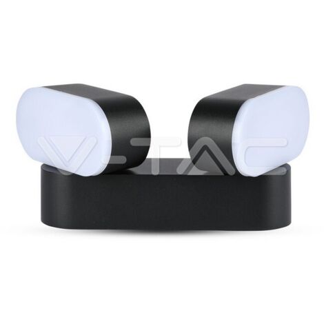 Applique murale LED V-TAC 12 W 110 lm/W noire avec double tête rotative Blanc chaud IP65
