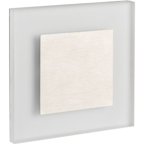 Kanlux – Luminaire LED escalier encastré 75x75mm – Acier inoxydable poli – Lumière blanc chaud 3000K – Installation facile dans mur standard