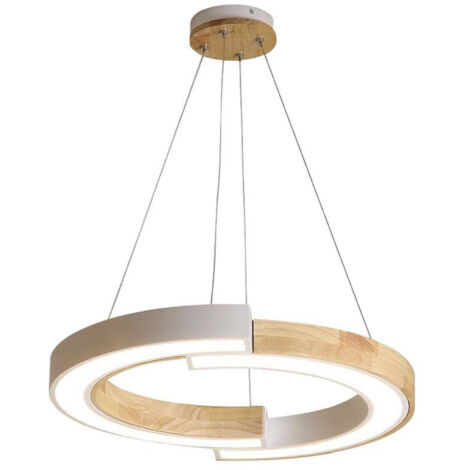 Lustre LED V-TAC avec 2 croissants de lune 32 W en bois 43 x 37 x 112 cm Blanc naturel (1/6)