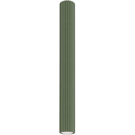 Spot plafond moderne vert olive tube 60cm GU10 Karbon