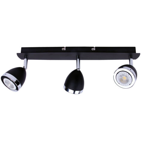 Plafonnier Italux Calasa noir mat 3x GU10 orientable (1/2)