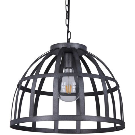 Italux Calera - Suspension Industrielle Et Rétro Antique Argenté 1 Lumière, E27 (1/2)