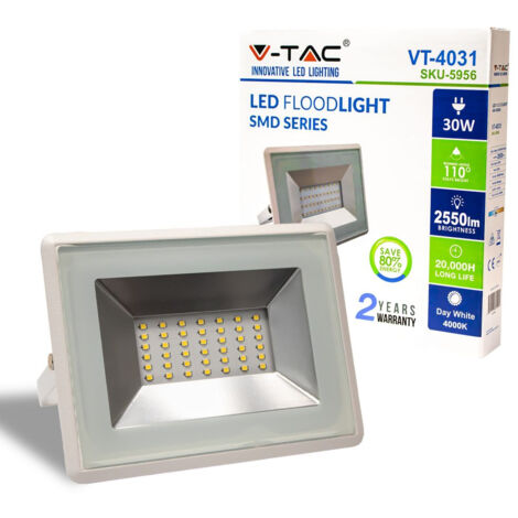 Projecteur LED V-TAC VT-4031 30W IP65 4000K blanc 2510lm