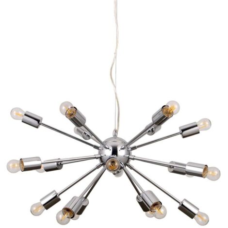 Italux Theo - Luminaire suspendu moderne à 18 ampoules, chrome, E27 (1/5)