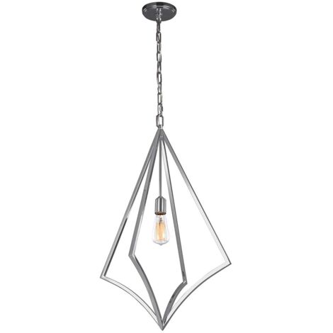 Lampe à suspension plafonnier lampe à suspension en acier chromé D 48,9 cm lampe de salle à manger (1/2)