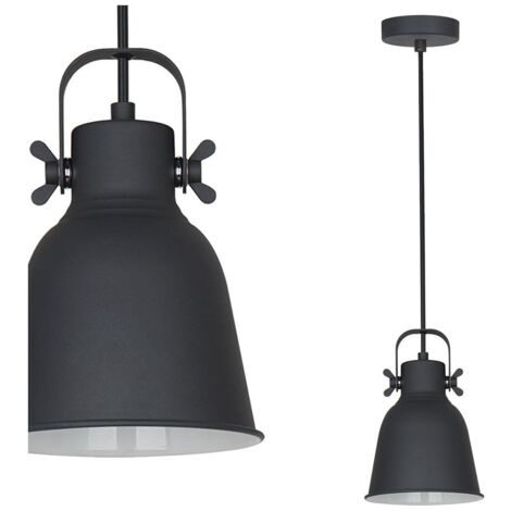Italux Lavare - Suspension scandinave blanche, noire 1 lumière avec abat-jour noir, blanc, E27 (1/3)