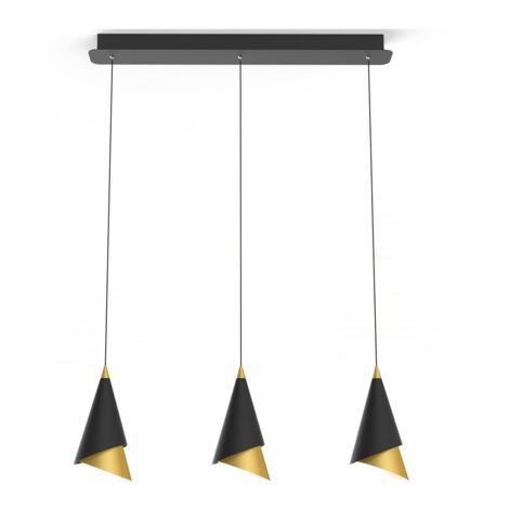 Italux Raalto - Suspension LED moderne noir, or, blanc chaud 3000K 588lm (1/2)