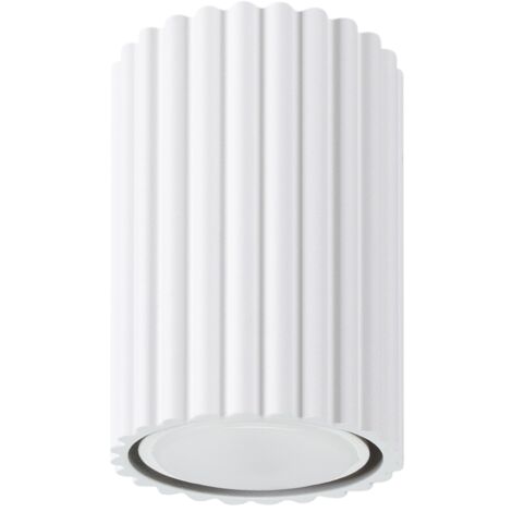 Spot plafond rond blanc cannelé 10 cm GU10 Sollux