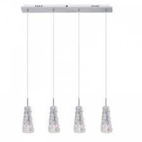 Suspension déco chrome glace 4xG4 20W Viviera Italux (1/2)