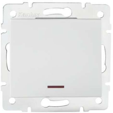 Interrupteur mural LED - Unipolaire - Rétroéclairé - Blanc - 71x71mm