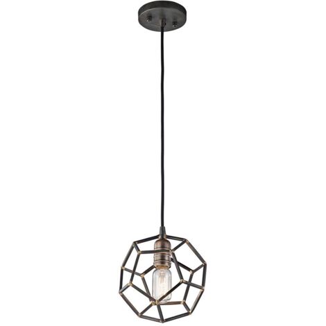 Suspension Rocklyn acier brut E27 Ø20,3 100W Kichler (1/5)