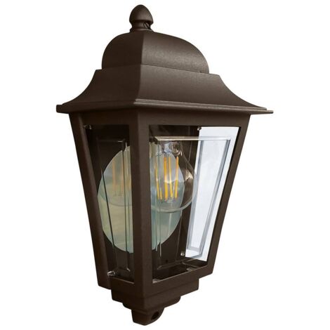Elstead Deco Lane Lanterne Murale Demi-Extérieure 1 Lumière Bronze IP44