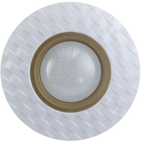 Plafonnier LED rond Italux Bumi blanc-or Ø27 12W 4000K (1/4)