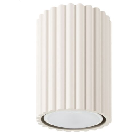 Spot plafond beige cannelé rond 10cm GU10 10W Sollux