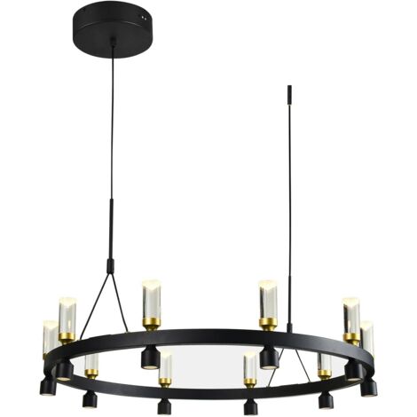 Suspension chandelier noir et or LED 49W Almelo Italux (1/3)