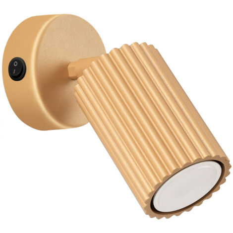 Applique murale dorée orientable GU10 10W pour lecture