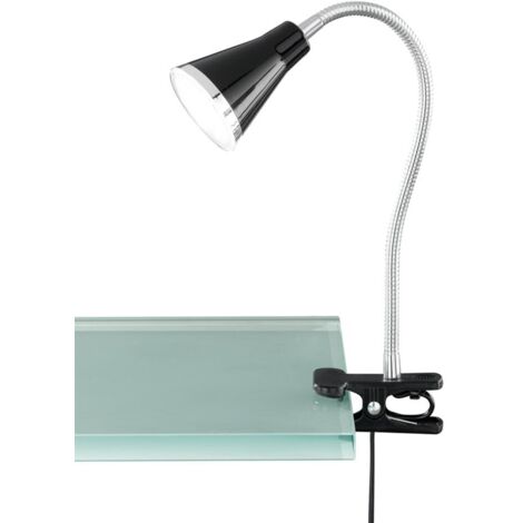 REALITY LEUCHTEN R22711101 LAMPE FLEXIBLE À PINCE 1 AMPOULE LED SMD 5 W 240 LM 3000 K NOIR 45 CM COULEUR : NOIR (1/3)