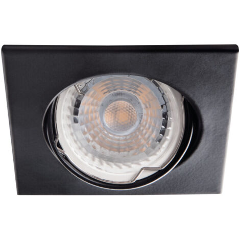 Anneau décoratif spot encastré - acier mat noir - carré 83x83mm - GU10/Gx5.3