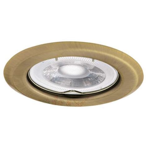 Kanlux – Support spot encastrable rond – Acier laiton mat – Diamètre 82mm – IP20 – Compatible GU5.3 12V et GU10 220V – Installation facile