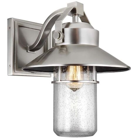 Lampe d'extérieur applique acier brossé H 39 cm lampe de jardin lampe de cour IP44 (1/5)