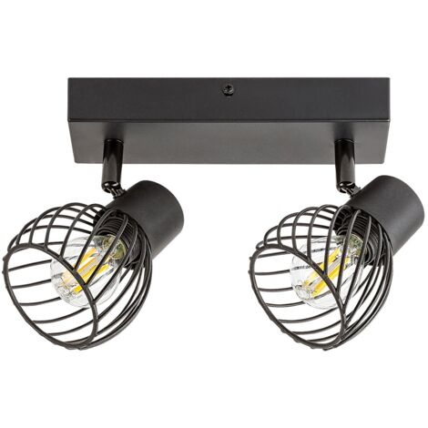 Spot plafond/mur noir double 2xE14 10W Rabalux Aberama (1/5)
