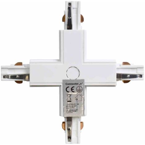 Connecteur de lampe pour rail d'éclairage blanc à 3 circuits Type : + (1/3)